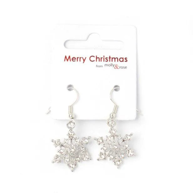 Silver Snowflake Christmas Earrings  | Putti Christmas 