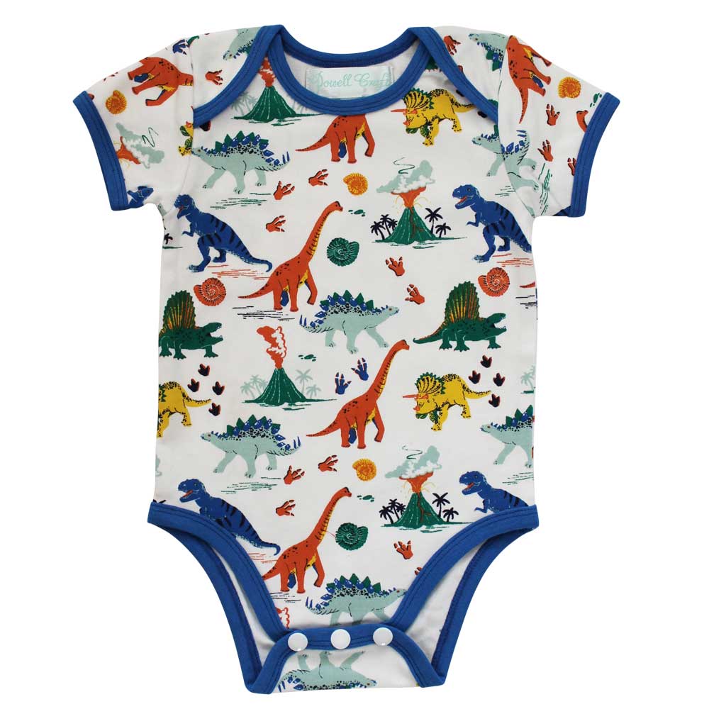 Colourful Dinosaur Print Baby Grow | Le Petite Putti 