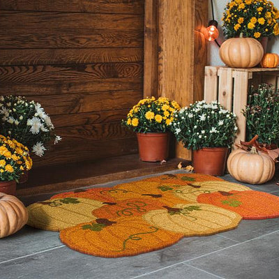 Die Cut Pumpkin Doormat | Putti Fine Furnishings Door Mats Canada