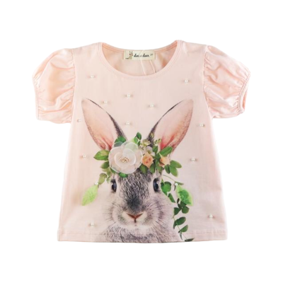 Doe a Dear Bunny Tee - Pink | Le Petite Putti