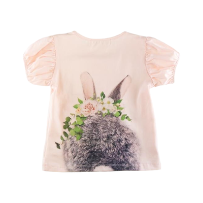 Doe a Dear Bunny Tee - Pink | Le Petite Putti