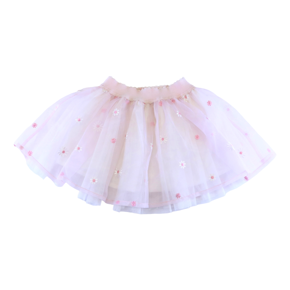 Doe a Dear Pink Floral Organza Tutu Skirt