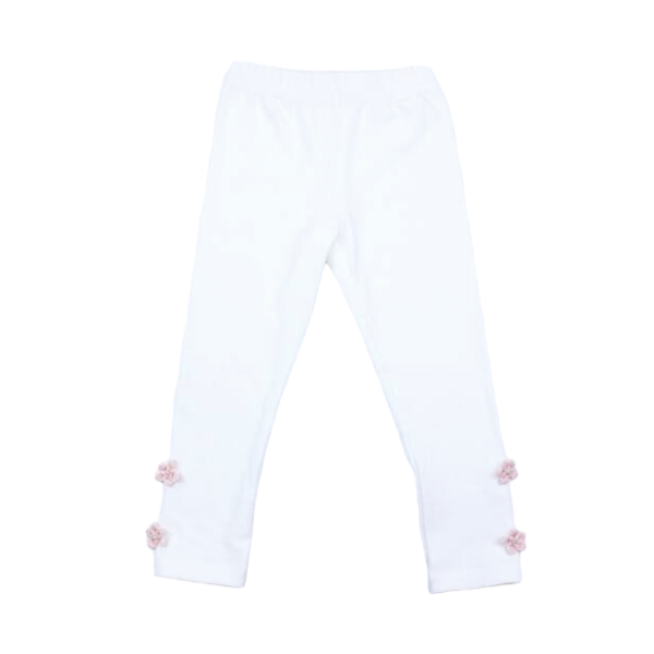 Doe a Dear - Ribbon Floral White Leggings