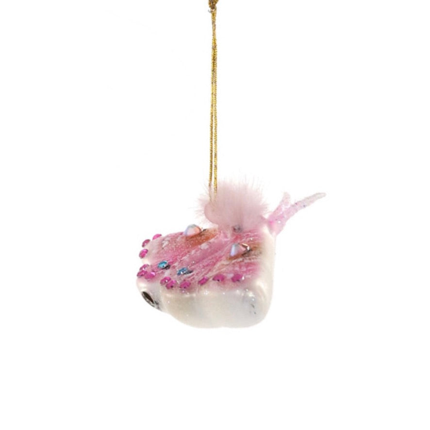 Cody Foster Nightfall Moth Glass Ornament - Pink  | Putti Christmas Decorations