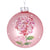 Matt Pink with Pink Hydrangeas Glass Ball Ornament