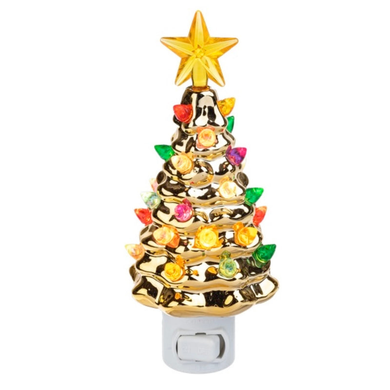 Metallic Gold Ceramic Gold Tree Night Light