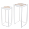 White Wash Nesting Tables - Set of 2  | Putti Fine Furnishings Canada