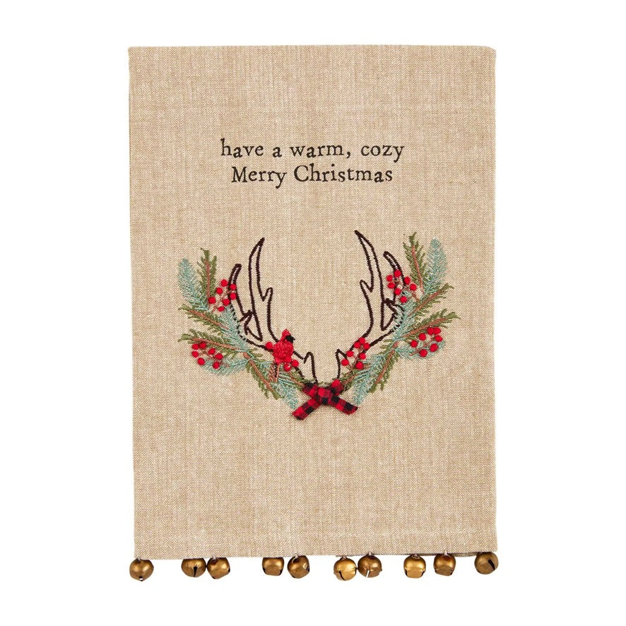 "Have a warm, cozy Merry Christmas" Christmas Hand Towel | Putti Christmas 
