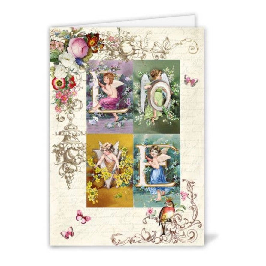 Cherubs "Love" Greeting Card - Putti Fine Furnishings
