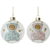 "Baby's First Christmas" Teddy Bear Glass Ball Ornament Pink | Putti Christmas