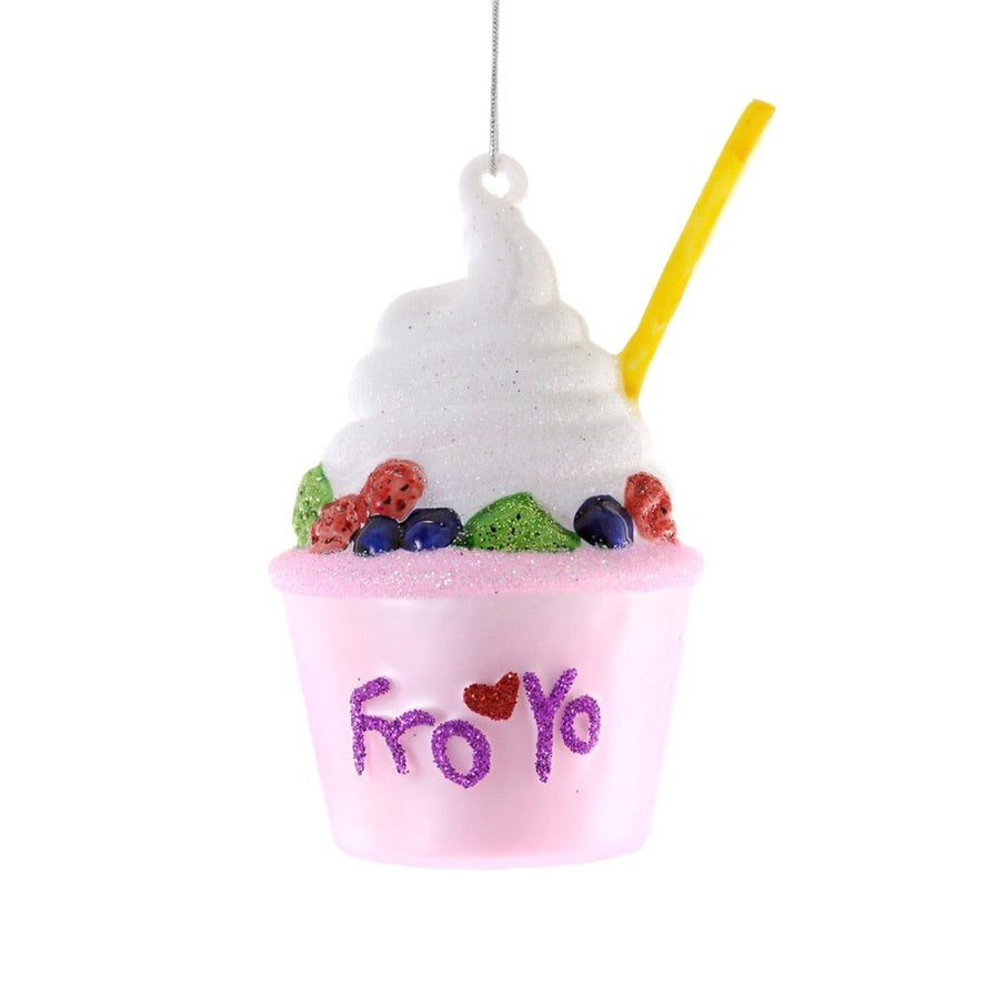 Cody Foster Fro Yo Glass Ornament  | Putti Christmas Decorations 