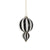 Black and White Glass Finial Ornament - Ball Drop