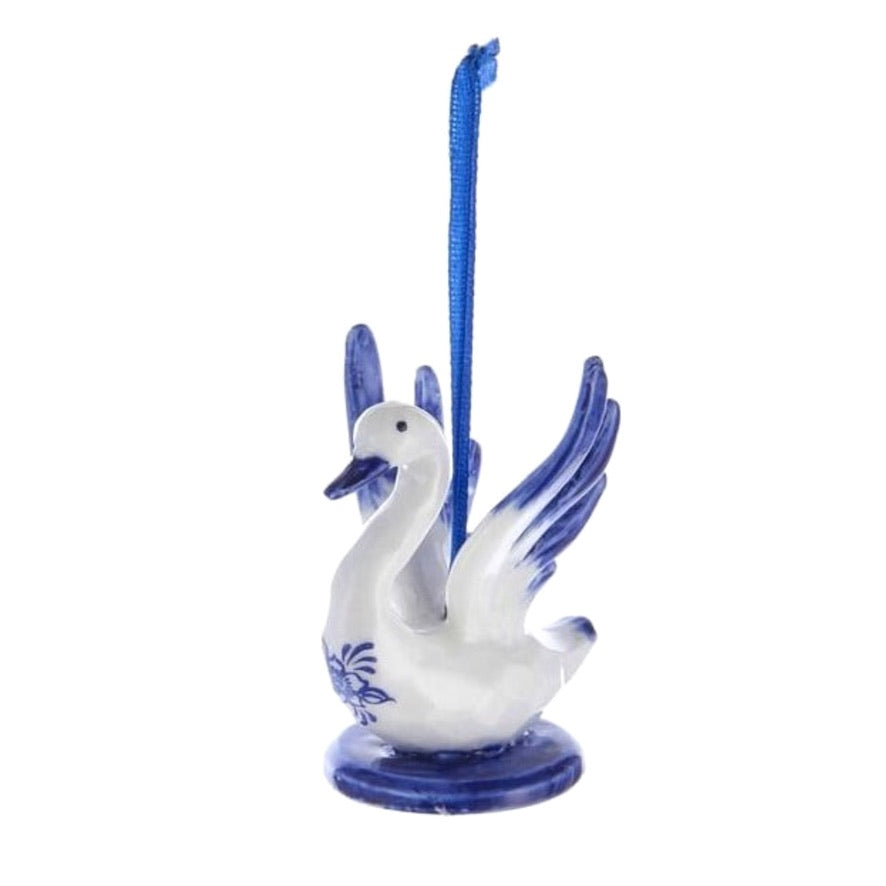 Blue & White Delft Swan Ornament