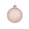 Embossed Pink Glass Ball Ornament | Putti Christmas