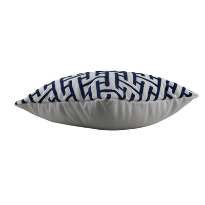 Navy Embroidered Indoor/Outdoor Pillow | Putti Fine Furnishings