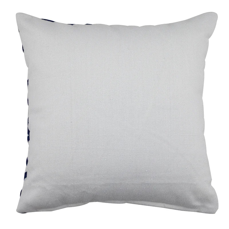 Navy Embroidered Indoor/Outdoor Pillow | Putti Fine Furnishings