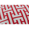 Coral Red Greek Key Embroidered Indoor/Outdoor Pillow