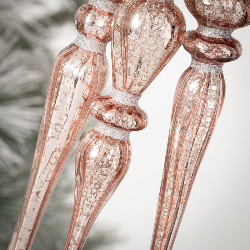 Vintage Charm Pink Glass Finial Ornament