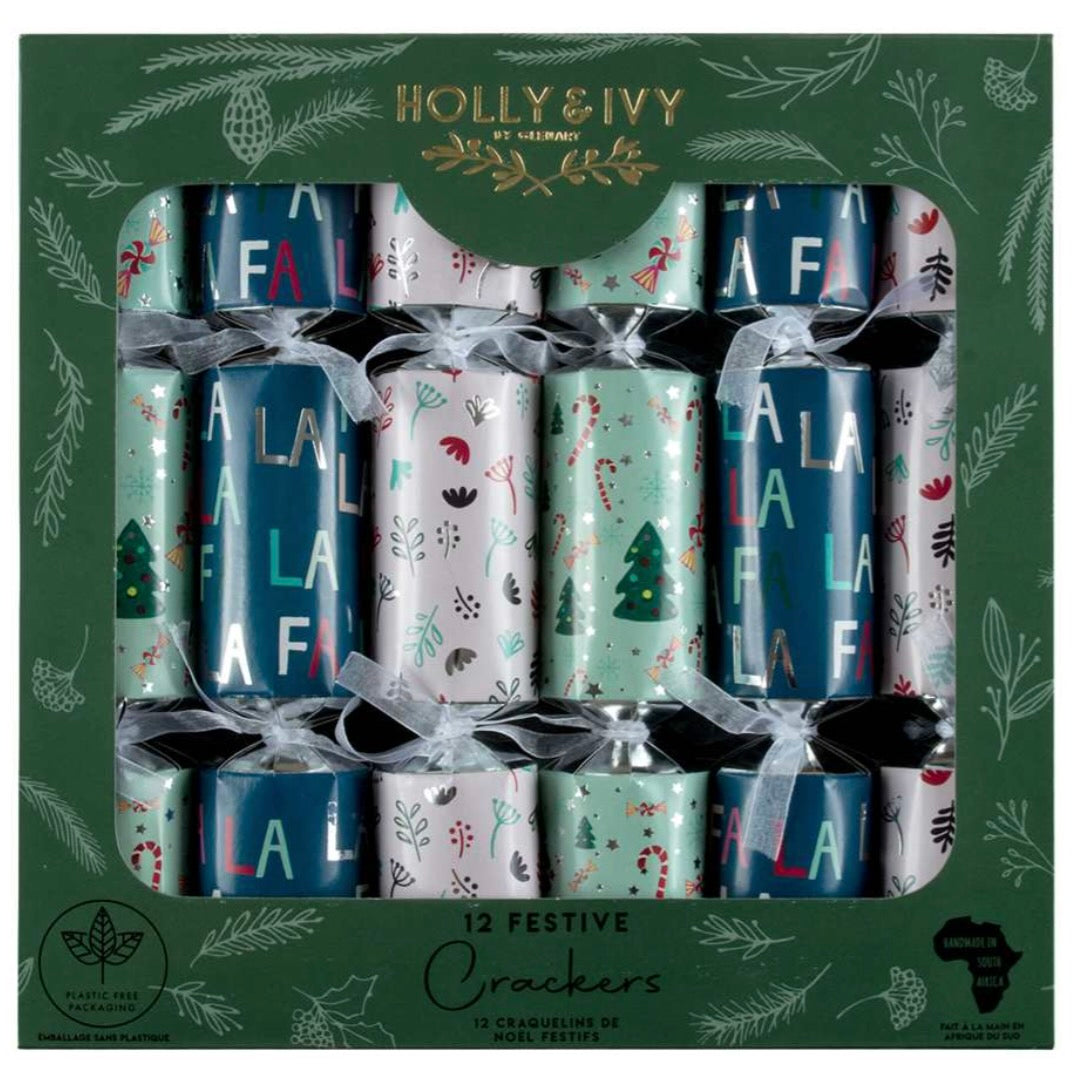 Holly & Ivy Fa La La Christmas Crackers | Putti Christmas Celebrations 