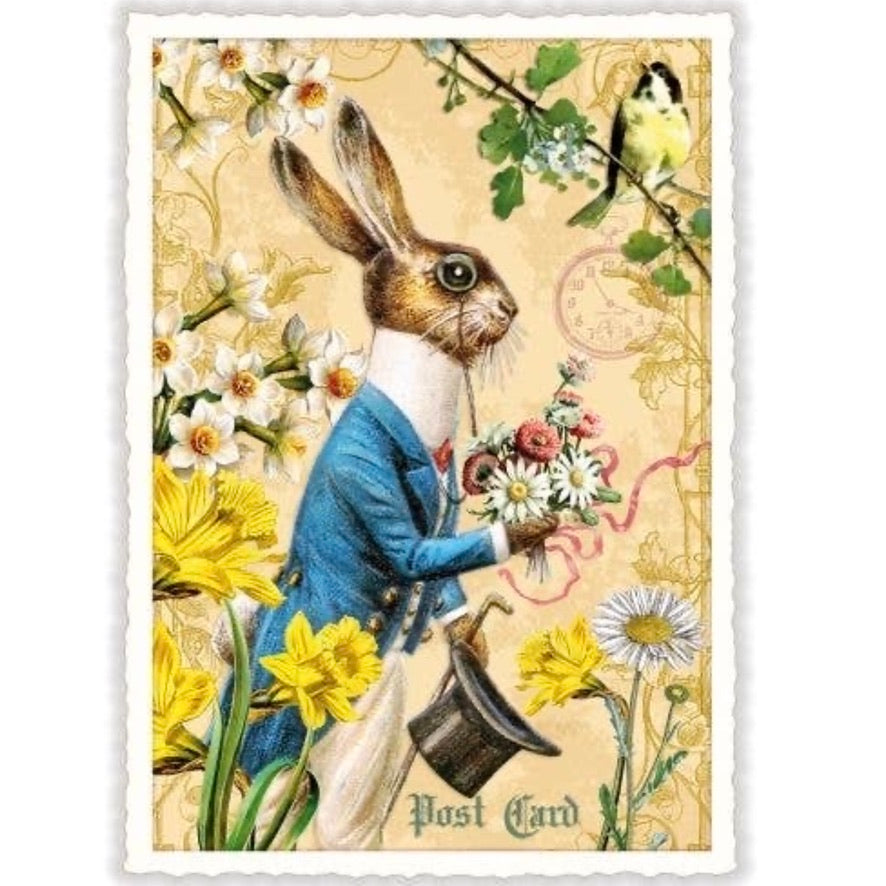 Bunny in Suit Easter Postcard - Putti Fine Furnishings