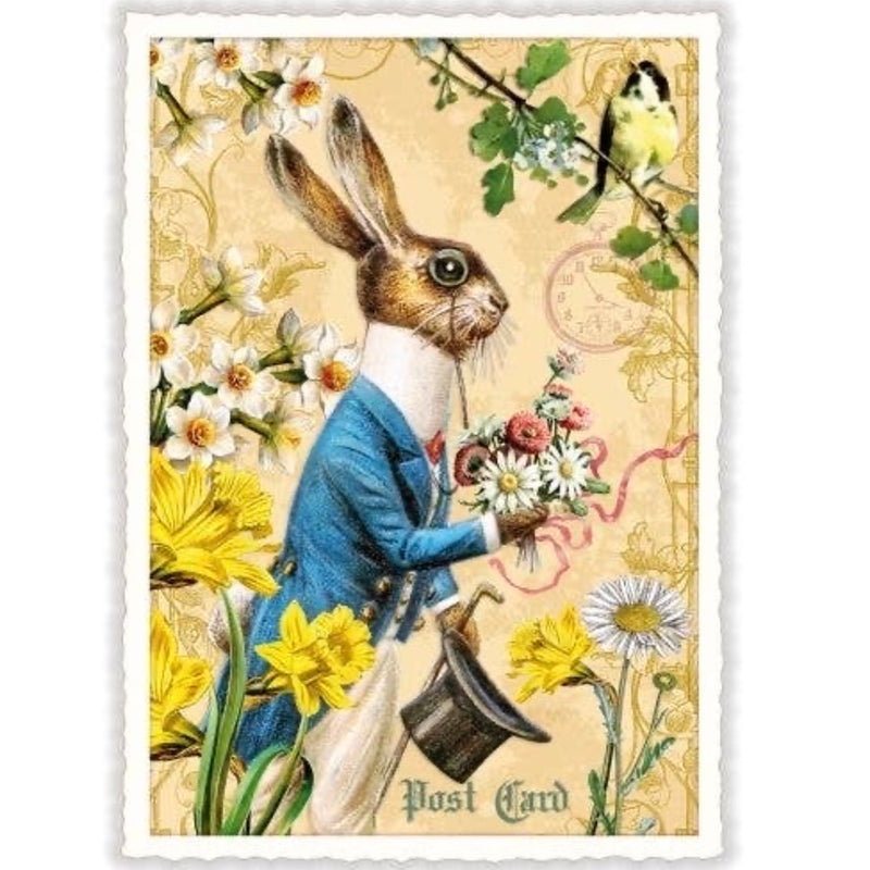 Bunny in Suit Easter Postcard - Putti Fine Furnishings