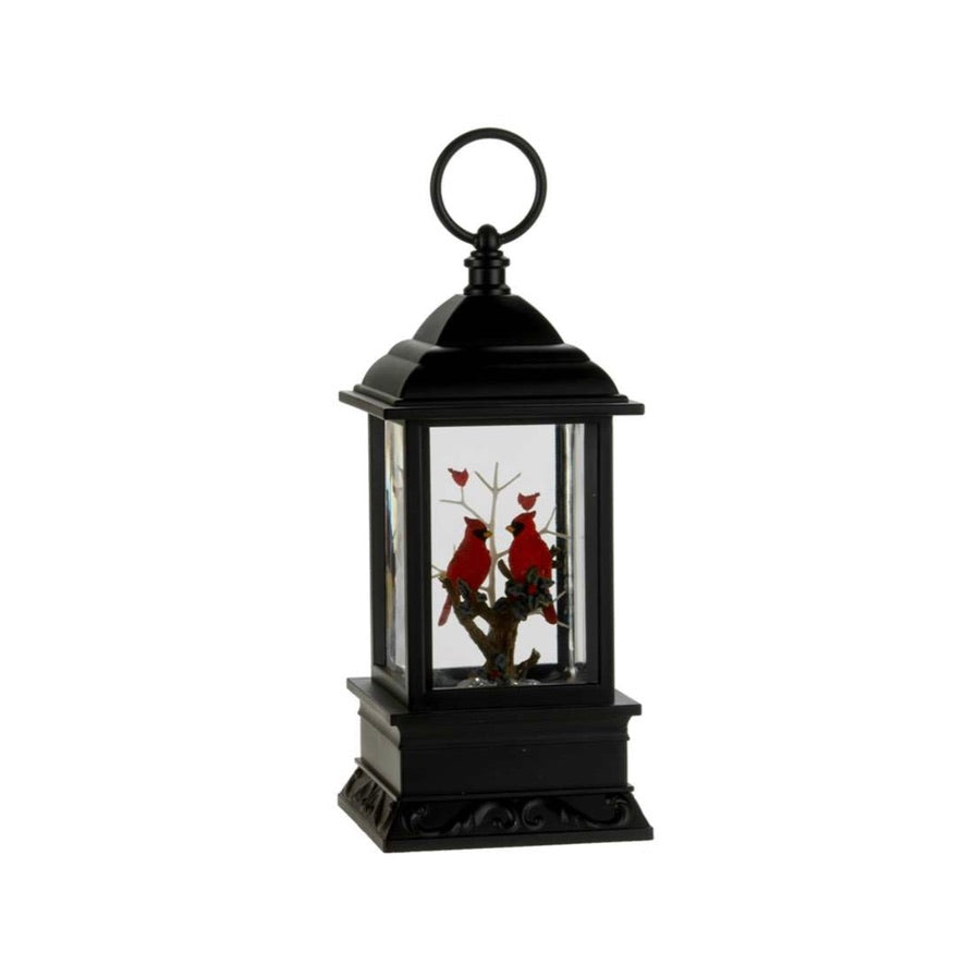 Cardinals in Black Perpetual Snow Lantern | Putti Christmas 