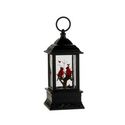 Cardinals in Black Perpetual Snow Lantern | Putti Christmas