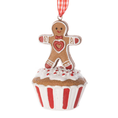 Gingerbread Man on Cupcake Ornament