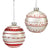 Red and White Glass Ball Ornament | Putti Christmas Celebrations