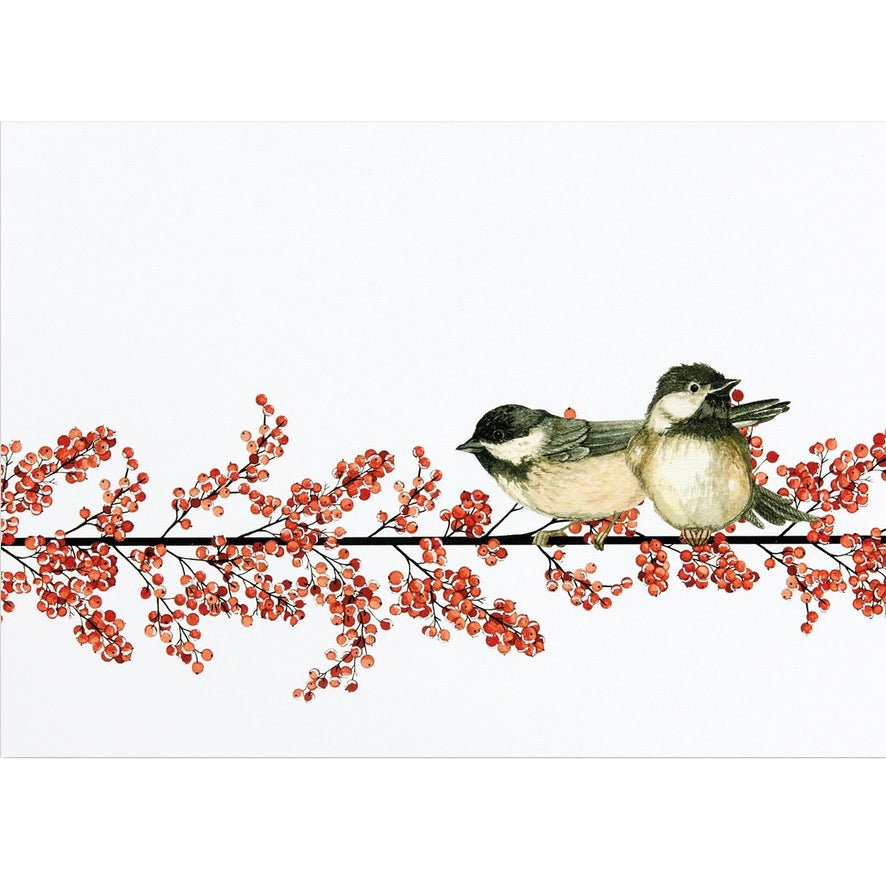 Winterberry & Chickadees Deluxe Holiday Boxed Cards | Putti Christmas Celebrations