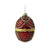 Red with Gold Swags Glass Egg Trinket Ornament