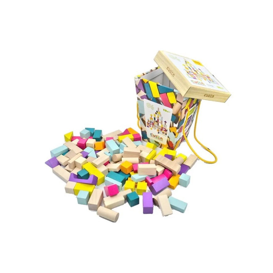 100 Wooden Building Blocks Playset | Le Petite Putti 