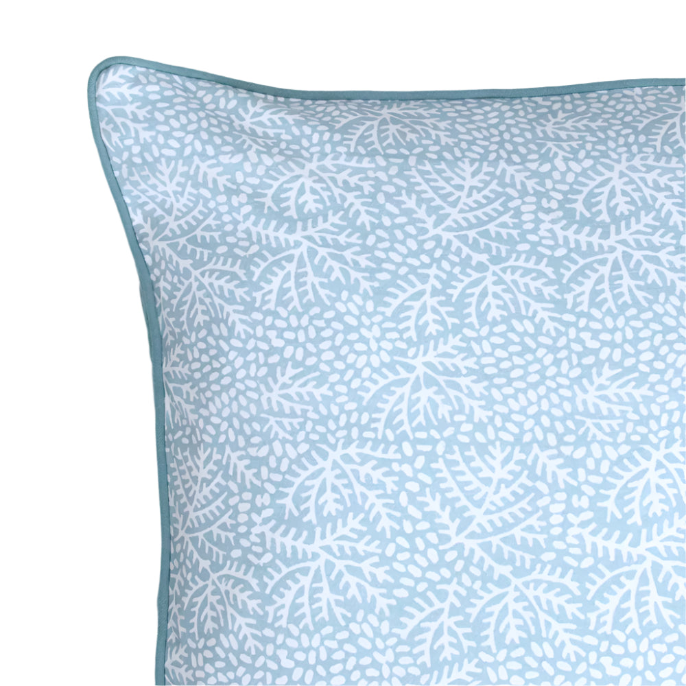 Floral Mineral Blue Throw Pillow | Putti Fine Furnishings 