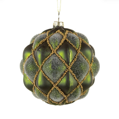 Forest Green Glass Ball Ornament | Putti Christmas Decorations