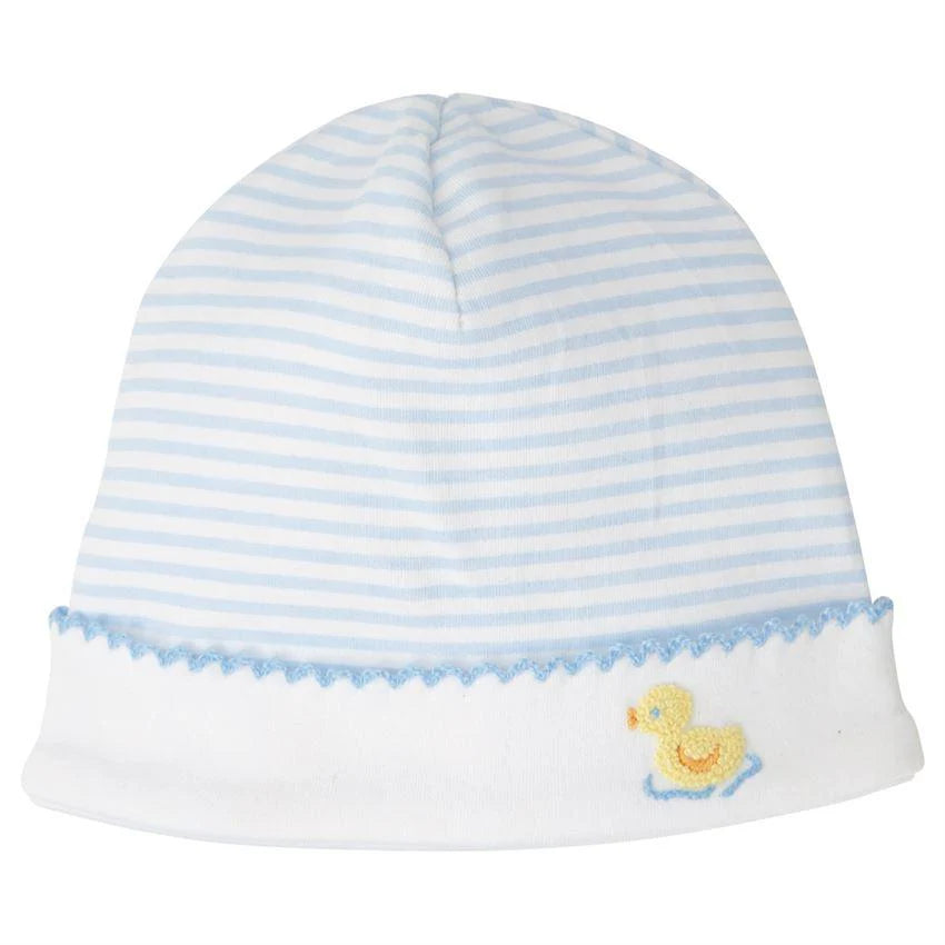 Mud Pie - Blue Striped French Knot Duck Cap  | Le Petite Putti Canada