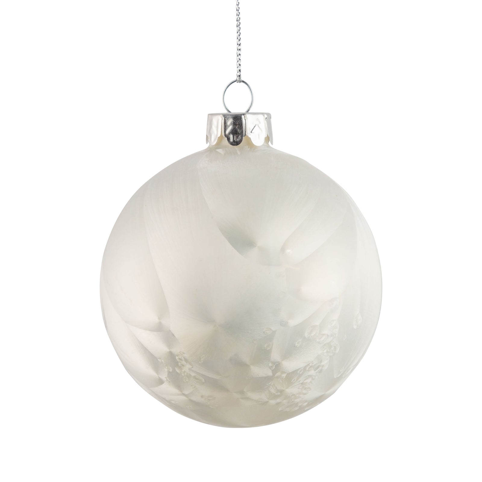 Frosted White Glass Ball Ornament  | Putti Christmas Decorations