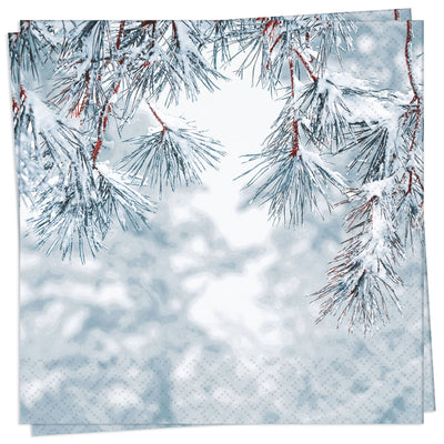 Frosty Pine Paper Lunch Napkin | Putti Christmas Entertaining