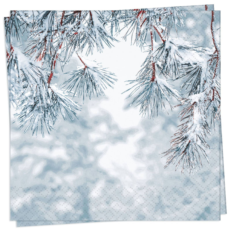 Frosty Pine Paper Lunch Napkin | Putti Christmas Entertaining 