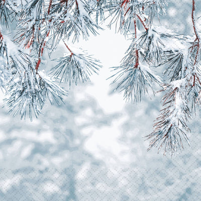 Frosty Pine Paper Lunch Napkin | Putti Christmas Entertaining