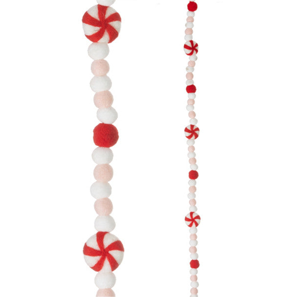 Felt Peppermint Garland | Putti Christmas Decorations 