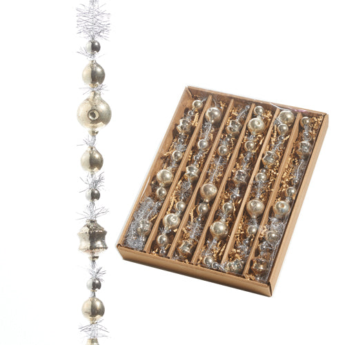 Antique Ornament and Tinsel Glass Garland  | Putti Christmas 