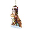 Cody Foster Festive St. Bernard Glass Ornament | Putti Christmas Decorations