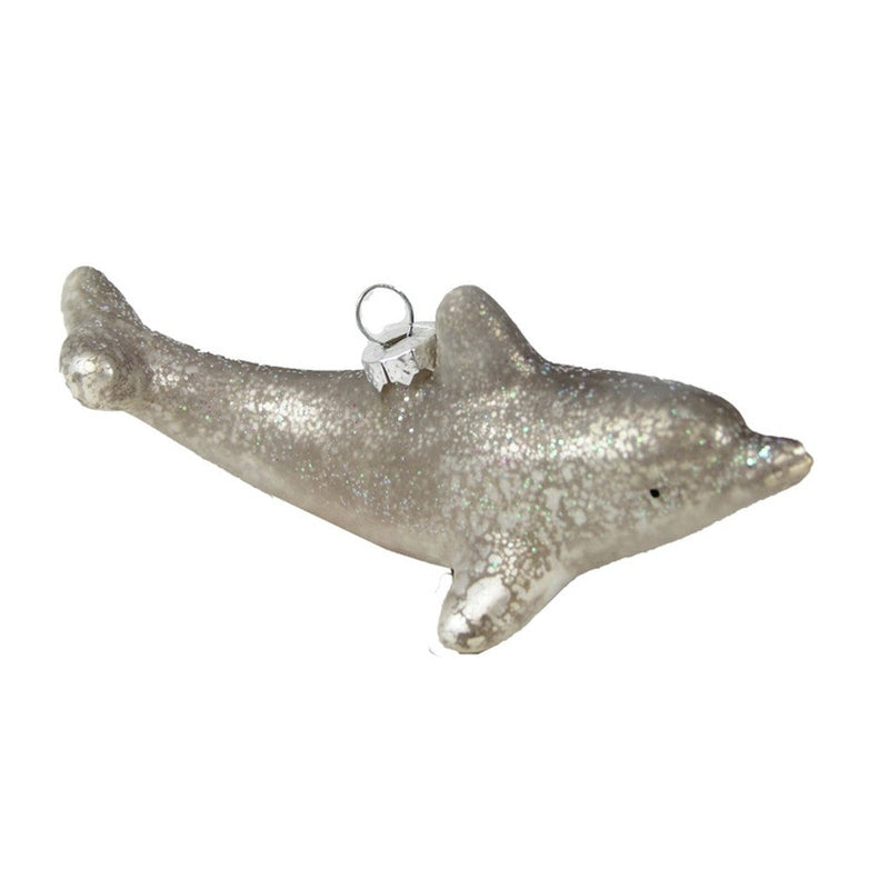 Grey Dolphin Glass Ornament | Putti Christmas Canada