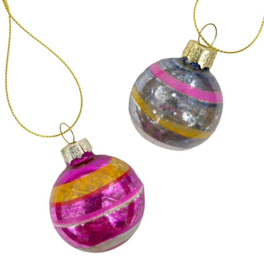 Painted Vintage Glass Ball Ornament  | Putti Christmas Decorations