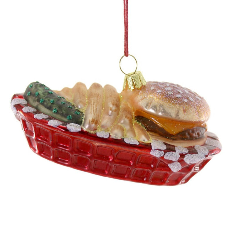 Cody Foster Burger Basket Glass Ornament | Putti Christmas Decorations 