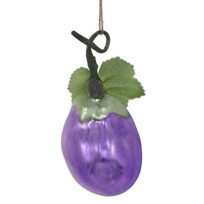 Cody Foster Farmstand Eggplant Glass Ornament  | Putti Christmas Decorations