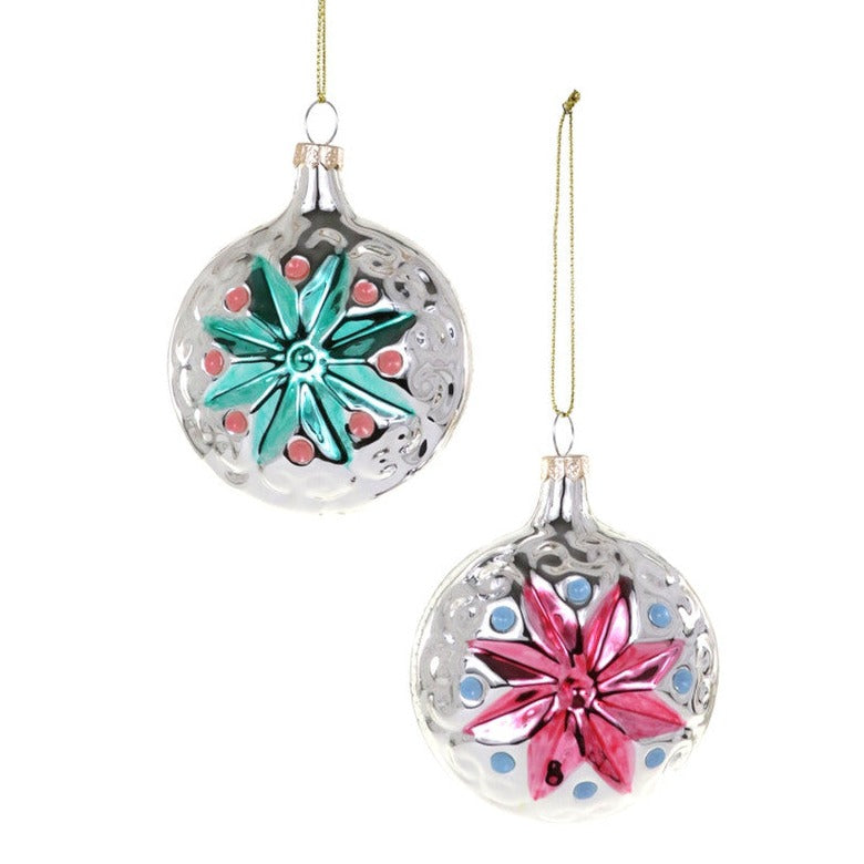 Cody Foster Folk Flower Glass Ornament