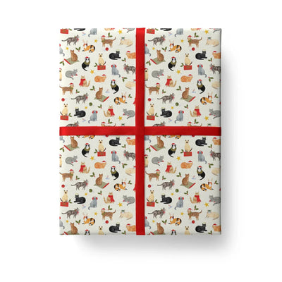 Santa Paws Cats Wrapping Paper Roll | Putti Christmas