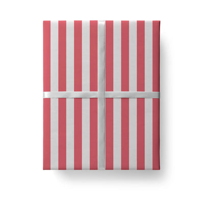 Red and White Stripes Wrapping Paper Sheets
