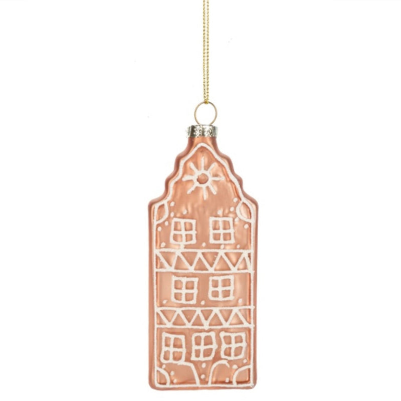 Gingerbread Townhouse Glass Ornament